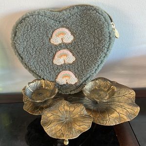 SCL Sherpa Heart Pouch with Rainbow Patches